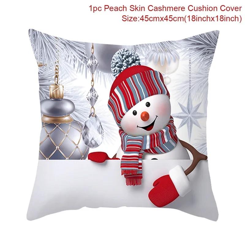 Merry Christmas Cushion Cover Christmas Decorations for Home 2025 Cristmas Ornament Noel Xmas Decor Navidad Happy New Year Gifts