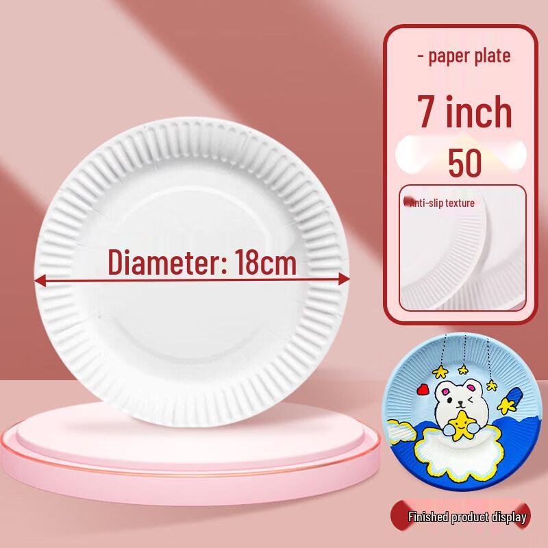 Disposable White Round Paper Plates