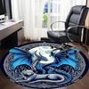1pc Dragon Wolf Office Round Area Rug, Under Office Chairs Bedroom Living Room Home Decor, Room Deco, Available In Various Sizes