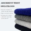 New Hot 1Pairs 2Pcs Set Breathable Cotton Wrist Sweatbands Sweat Absorbent Wristbands for Tennis Football Basketball Running Gym 1