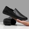 Mode 2024 Nya Herr Sommar Loafers Skor Äkta Läder Mjuka Herr Casual Slip-on Utskurna Skor Kohud Sommar Loafers