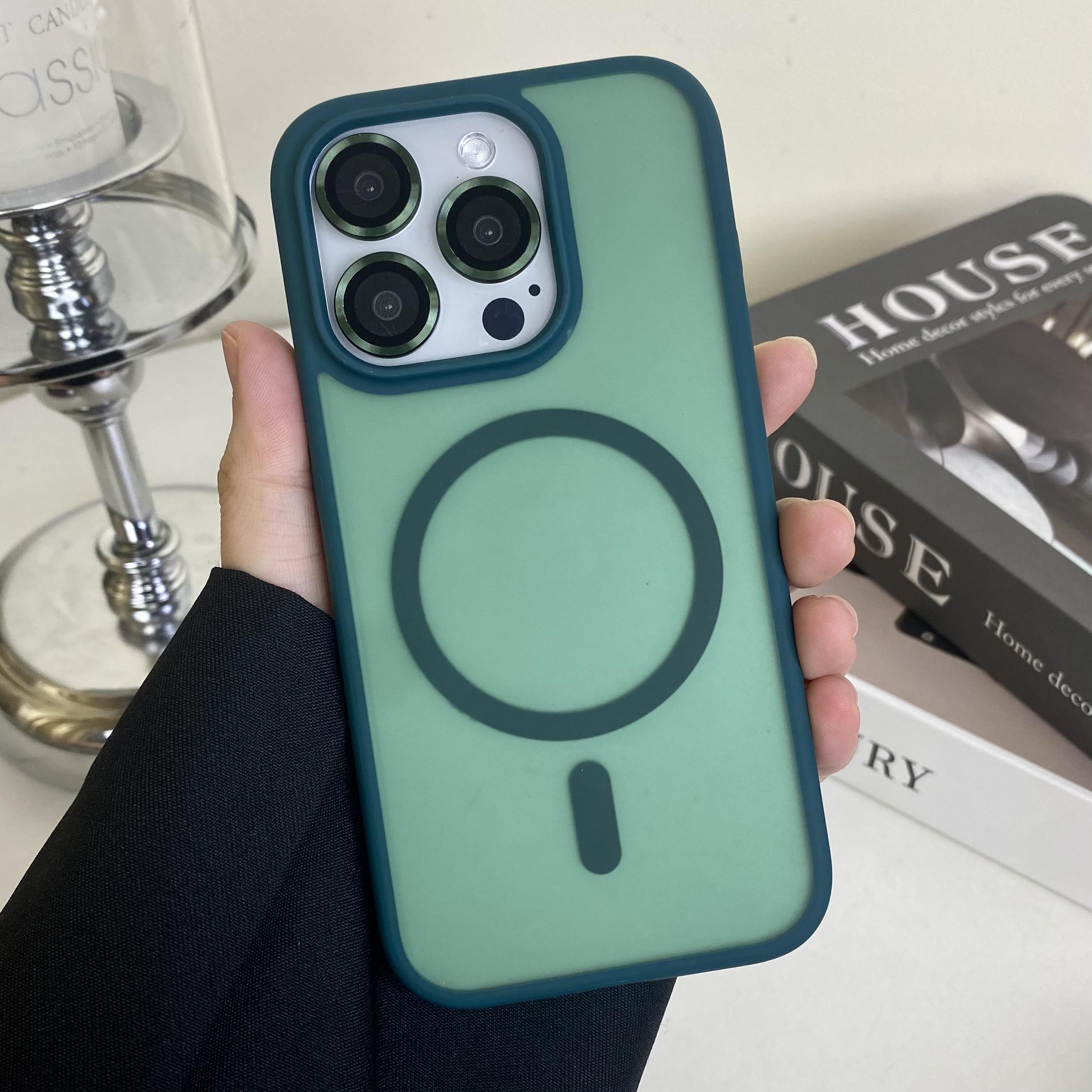 

Магнитный противоударный чехол Magsafe для iPhone Защитное покрытие Беспроводная зарядка Темный iPhone14 15 14Pro Max 13 Pro Max For Iphone 11Pro Max