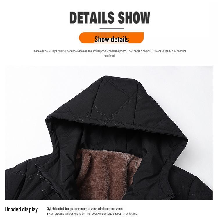 Winter Fashionable Hooded Cotton Jacket with Fleece, Thickened & Trendy, Available for Bidding