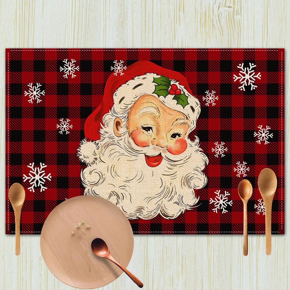 New Christmas Table Mats Holiday Dining Placemats for Xmas Table Decor Snowflake Table Runner Waterproof Festive Accessories