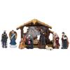 12 Piece Christmas Nativity Scene Set with Holy Family Figurines - Christian Religious Decor for Desktop Display