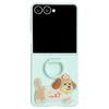 For Samsung Galaxy Z Flip7 5G Case Skin Touch Silicone Ring PC TPU Phone Cover with Cartoon Dachshund Sticker