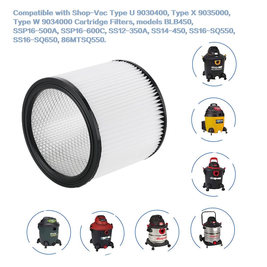 Cartridge Filter Replacement for Shop Vac 90304 Vacuum Cleaner Cartridge Filter Dust Collector Accessory