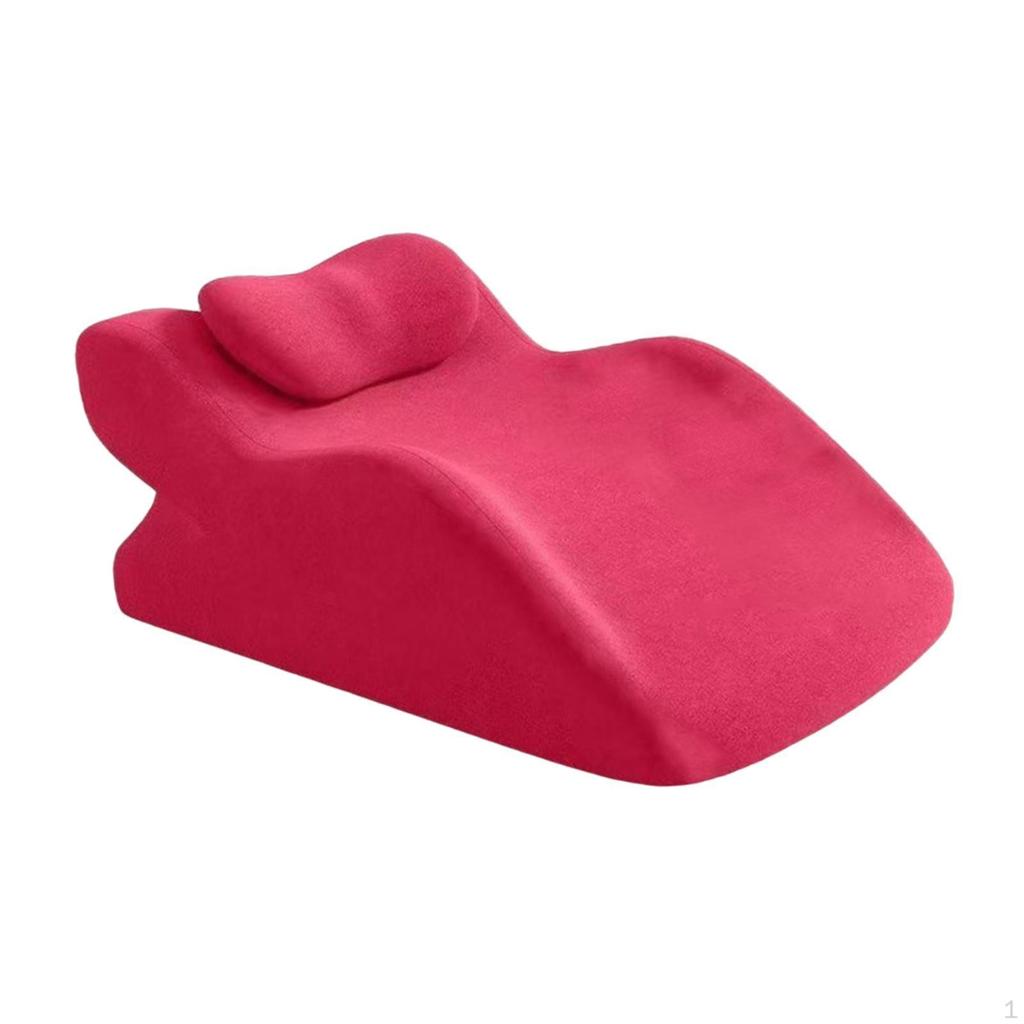 Neck Pillow Practical Washable Cover Bed Wedge for Relaxing Sleeping Reading Red