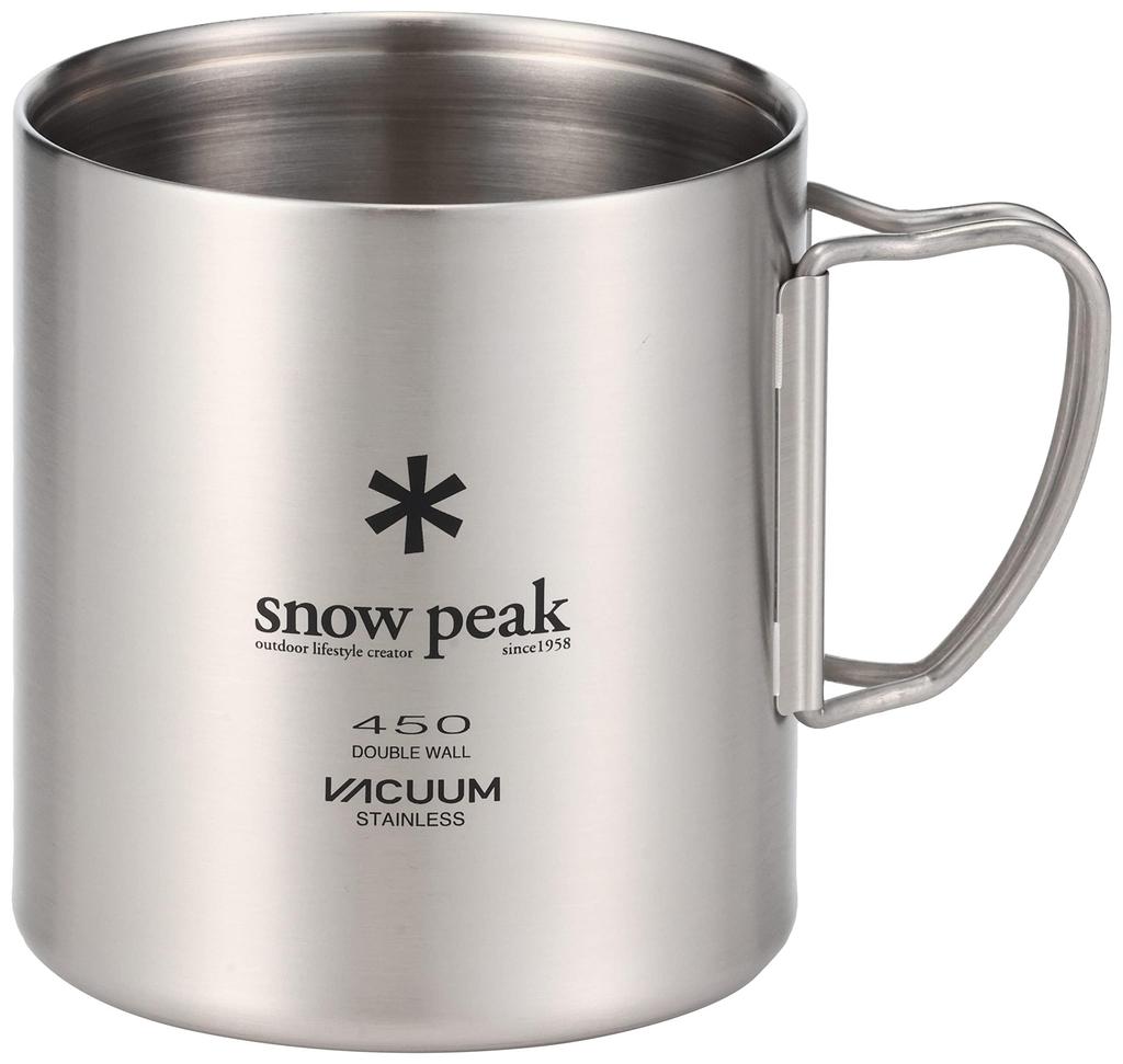 Snow Peak Stainless Steel Vacuum Mug 450 ML-214 with Sticker