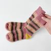 Female Winter New Style Plush and Thick Color Stripes Students All with Long Socks