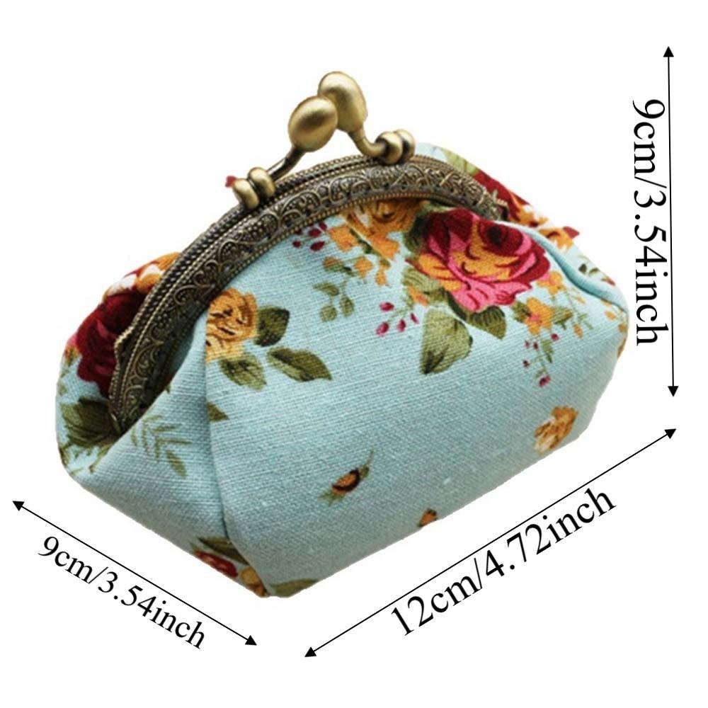 Anti-lost Kiss Lock Coin Purse Polyester Portable Canvas Mini Pouch Chinese Style Thickened Printed Small Pocket Girls