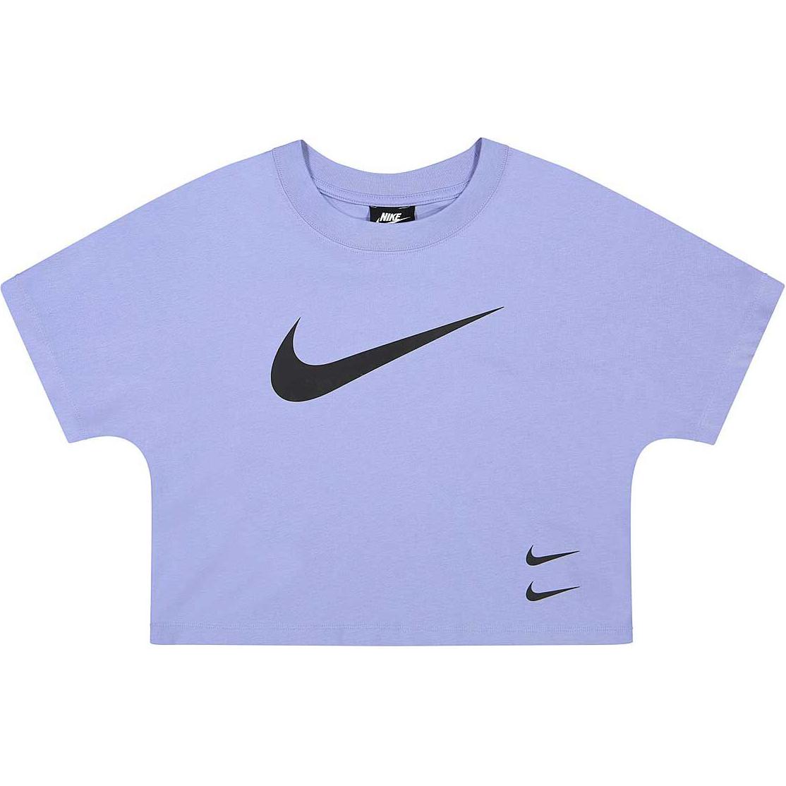 

Nike Футболка с коротким рукавом и принтом логотипа Swoosh, женские топы, светло-фиолетовый цвет CJ3764-569 XS