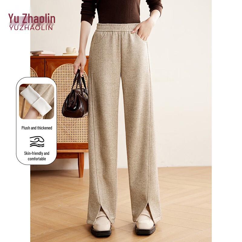 Yu Zhaolin Women s Fleece-Lined Straight-Leg Casual Pants M