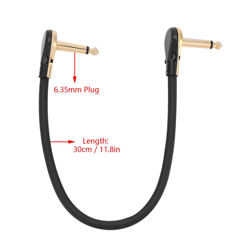 Durable 30cm Guitar Effect Pedal Board Patch Cable Cord 1 4  Flat Right Angle Plug