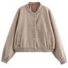 Ladies' Solid Color Fashionable Pocket Long Sleeved Zipper Casual Top  Jacket Jacket