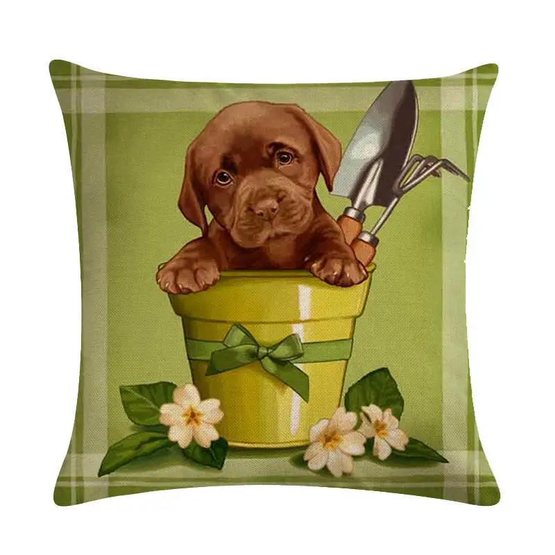 Halloween Niedliche Hunde Serie Leinen Kissenbezug Sofa Bett Stuhl Auto Dekorative Kissenhülle 45*45cm