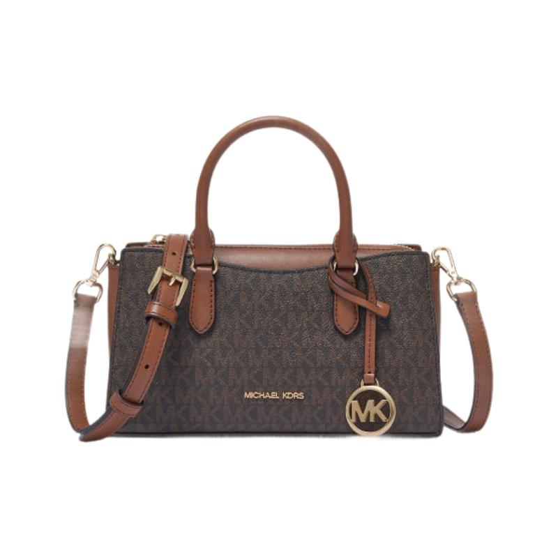 

Michael Kors Mk Arden Monogram Crossbody Faux Leather Handbag Small Women handbags Dark-Brown Acorn-Brown 35S6G4XM1B-200 Basic Set (Bag+Dust Bag)