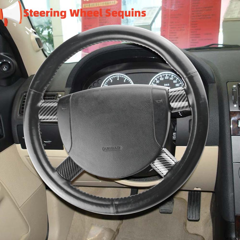 4pcs/set Steering Wheel Cover Sequin for Ford Mondeo 2004-2006 ABS Chrome Carbon Fiber Trim Sticker Interior Accessories