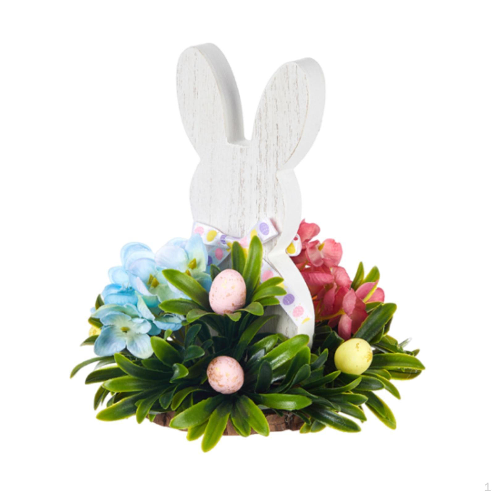 

Кролик Декор Пасхальный Дом Миниатюрная Скульптура Животного Украшение Настольная Вывеска для summer flowers