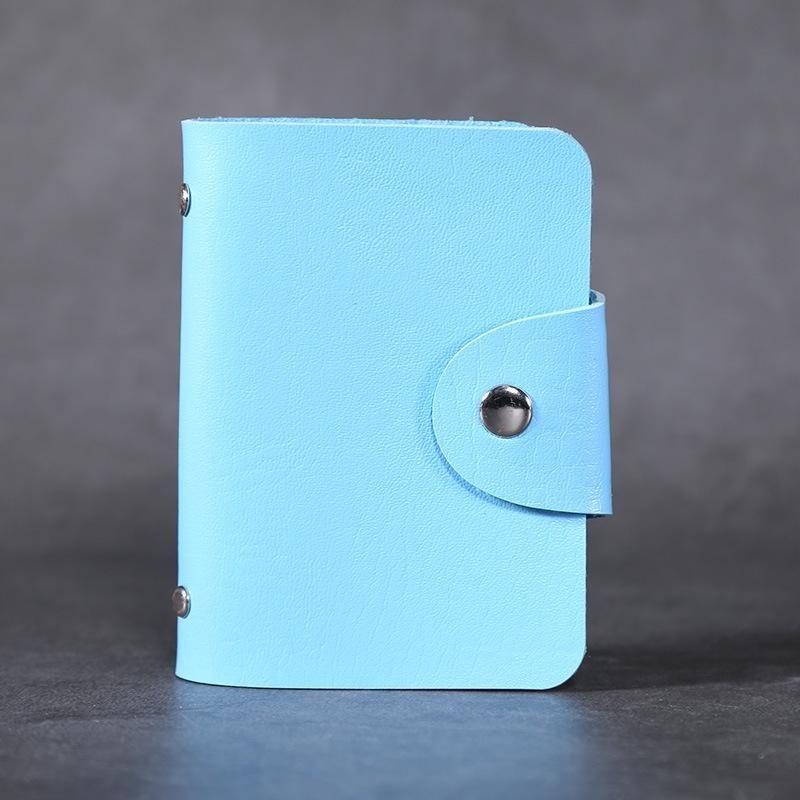 

Многоцветный карманный кошелек для визиток, ID и кредитных карт из искусственной кожи премиального качества light blue