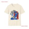 Abstract Picasso Inspired Face T Shirt Blue Red Cubist Portrait Vintage Graphic Stretched