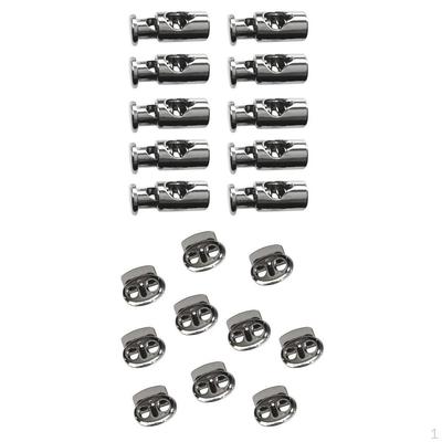 20 runde Kordelstopper mit Barrel-Form 1/2 Löcher Federklemmen Stopper