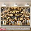 One 2D Flat Background Printed Banner, Suitable for Birthday Celebration Events, Made of Durable Fabric