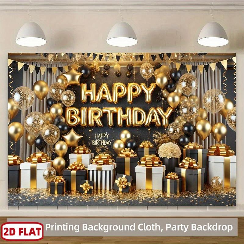 One 2D Flat Background Printed Banner, Suitable for Birthday Celebration Events, Made of Durable Fabric