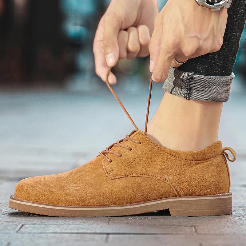 Fashion Men's Derby Shoe Oxford Lace Up Suede Leather Shoes Casual Shoes Outdoor Dress Shoes