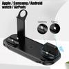 6 In 1 Wireless Charger Station for iPhone 16 15 14 13 12 11 Apple Watch Airpods Desk Phone Charger Fast Charging Dock Station