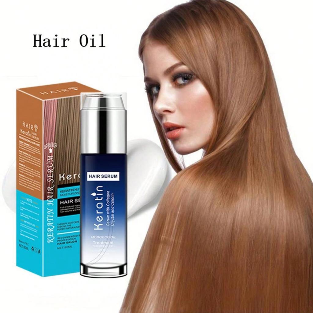 80ml Keratin Hair Care Essential Oil Repair Perm Damaged Hair Improve Dry Frizz Smooth Hair