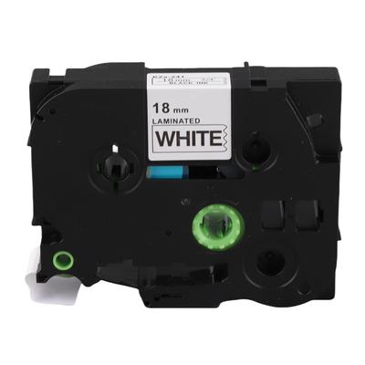 18mm Label Maker Laminated Tape Black On White for TZe 241 641 PT 18RZ PT E300