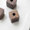 1pc Walnut Wood Beech Pen Holder Pen Container For Desk Stationery Storage Creative Square Shape Pen Hole Pencil Slot Pencil Stand