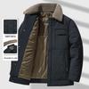 Men's Winter Cotton Jacket with Detachable Fur Collar - Warm, Versatile, Dad's Casual Wear for Cold Weather