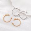 6pcs Stainless Steel Porous Gold Plated C Shape Big Earring Posts Anti-allergy Ear Studs Earrings for DIY Jewelry Making