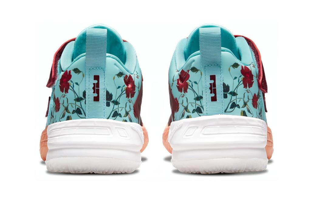 Nike Lebron 18 Low 'Floral' James 18 Hook and Loop Low Top Performance Basketball Shoes Blue Red DN4176-400