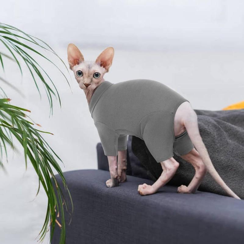 Cat Full-Body Jumpsuit With Turtleneck Warm Sweater Hairless Cats XS To 2XL