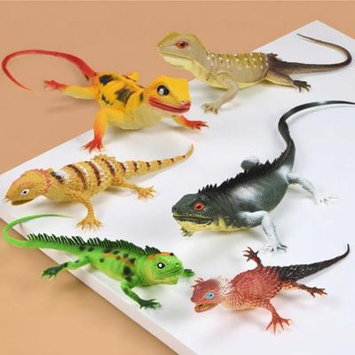 1Pcs Soft Rubber Lizard Toy Realistic Squeak Sound Simulation Reptile Desktop Decoration Cognitive Simulation Animal Decoration