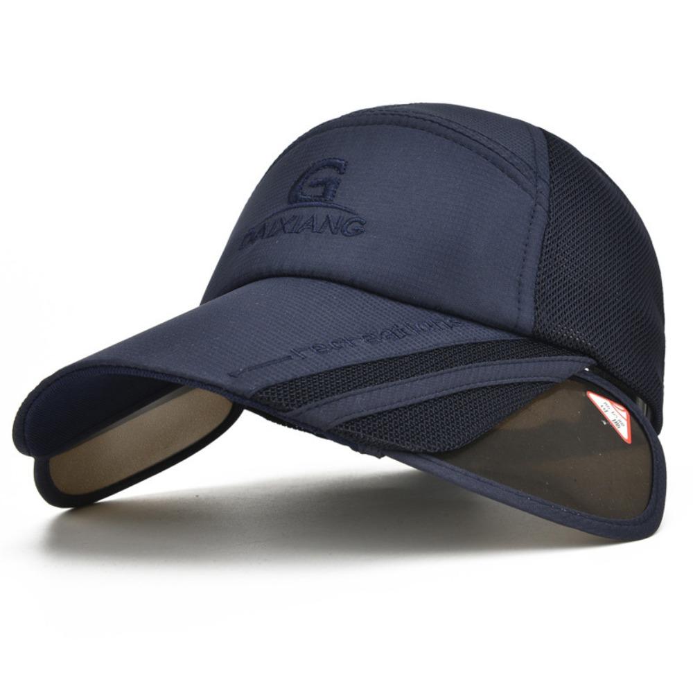 UV Protection Long Visor Baseball Cap Mesh Breathable Men's Sunshade Cap  Running