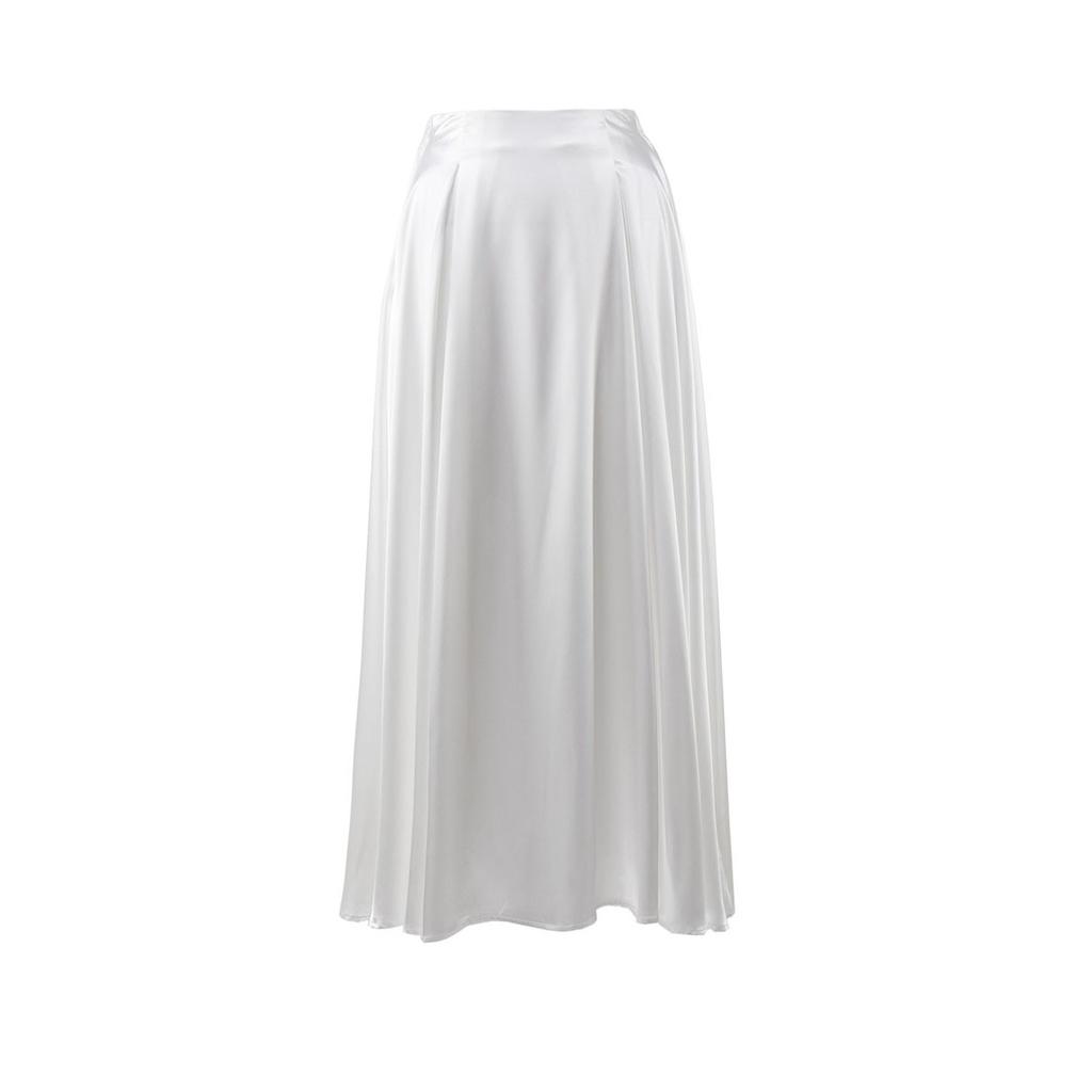 Skirt Women's Spring and Summer Temperament Elegant High-waisted Satin Satin Long Skirt