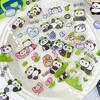 10 Sheets Cartoon Panda Stickers PET Transparent Sticky Decoration DIY Cups Diary Planner Stickers for School Gift Kids Girl