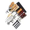 19pcs Set Leather Craft Punch Tools Leathercraft Stitching Carving DIY Handmade Groover