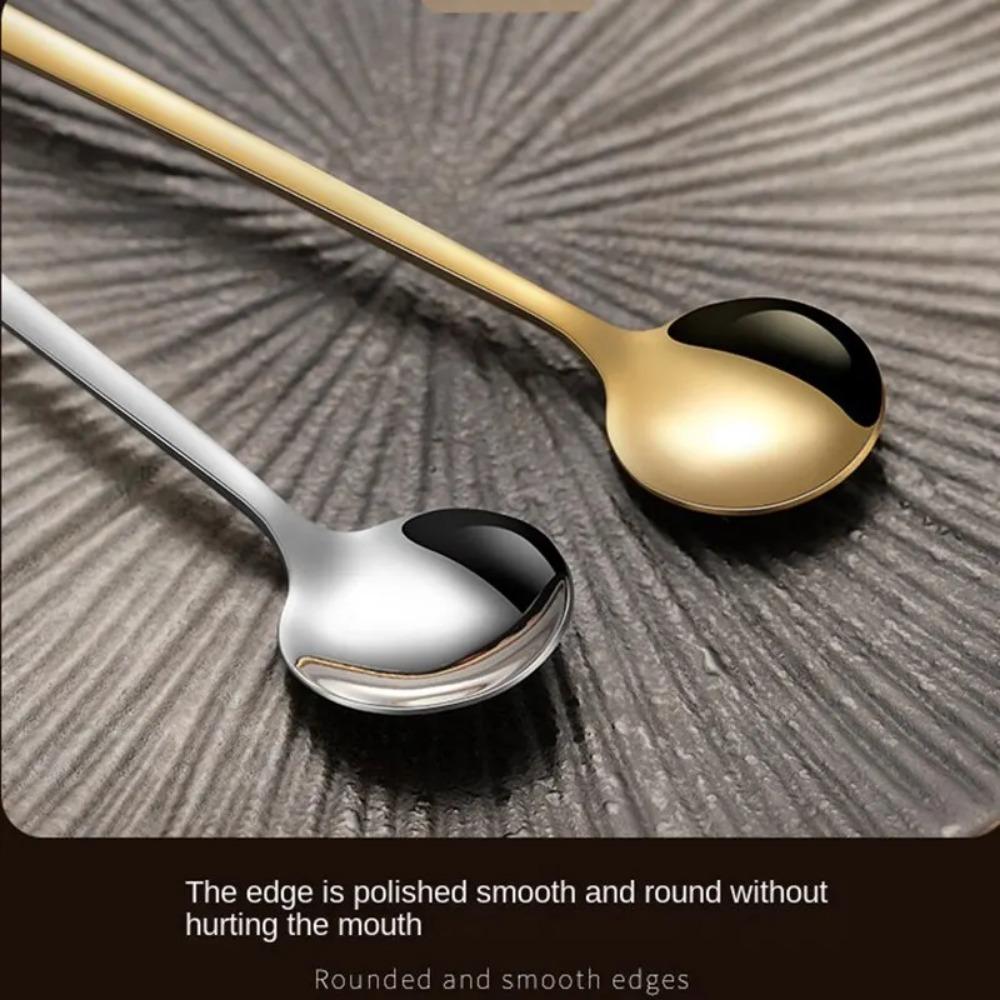 4 SZTUKI Łyżeczki do kawy ze stali nierdzewnej 304 do lodów, herbaty, mieszania, z długim uchwytem, akcesoria kuchenne, dekoracja zastawy stołowej