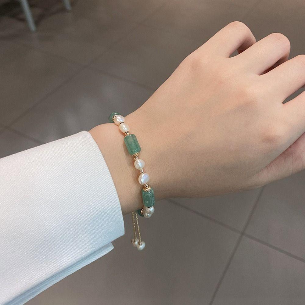 Good Luck Pearl Cool  Chain Korean Style Bracelet Sweet Hand Chain Baroque Female Bracelet