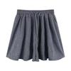 Women's High Waist Grey Pleated A-Line Culottes - Summer 2023 Casual Petite Sport Shorts