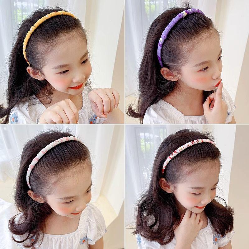 New Children Sweet Colors Flowers Ornament Headband Headwears Girls Acrylic Cute Hair Hoop Headbands Kids Hair Accessories