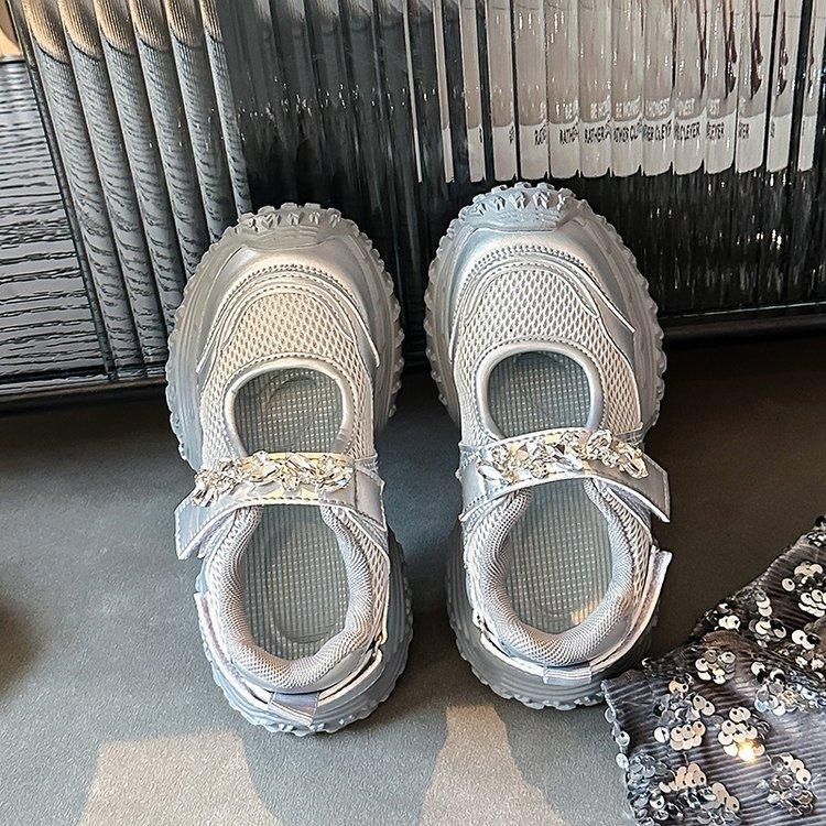 Girls' sneakers 2025 spring new shoes Girls' soft-soled dad shoes Children's mesh breathable boys' shoes tide