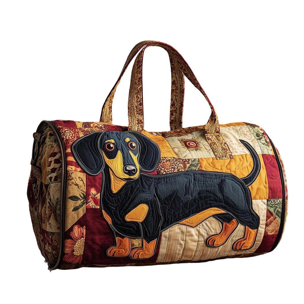 3D Puppy Series Quilted Pleated Cotton Travel Bag Fashion Printed Women's Yoga Bag Handbag