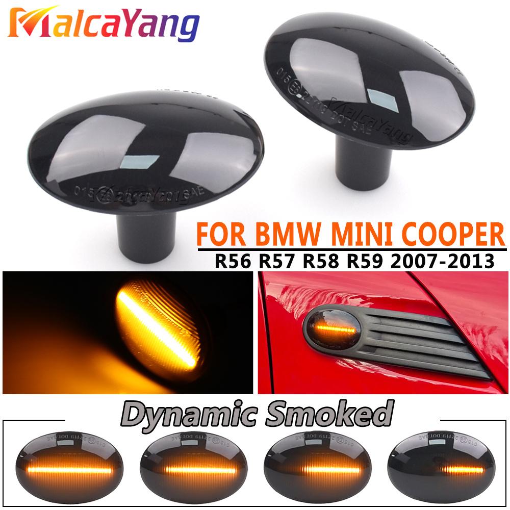 2pcs Dynamic Side Marker Repeater Light for BMW MINI Cooper R55 R56 R57 R58 R59 2007-2013 LED Turn Signal Light Indicator