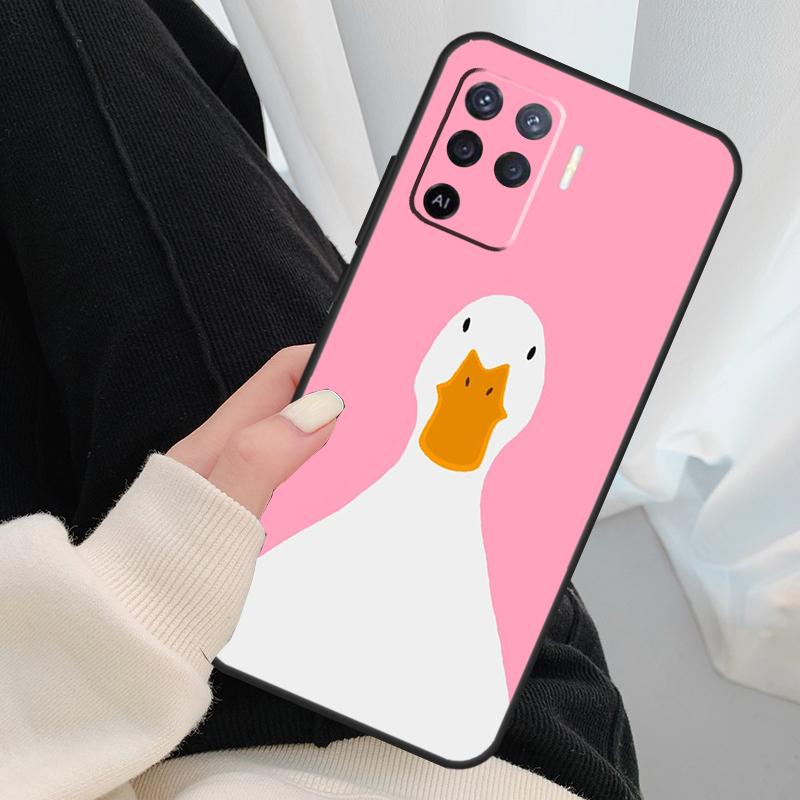 Cartoon Funny Goose Case For Oppo A96 A76 A16 A60 A98 A58 A78 A18 A38 A80 A40 A77 A57 A17 A74 A54 A94 A15 A5 Pro